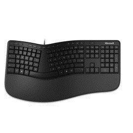 Klawiatura Microsoft MS Ergonomic Przewodowa Czarna US (LXM-00013)