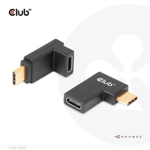 Adapter Club3D CAC-1528 USB Type-C Gen2 Angled Adapter set of 2 up to 4K120Hz M/F