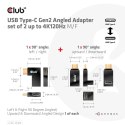 Adapter Club3D CAC-1528 USB Type-C Gen2 Angled Adapter set of 2 up to 4K120Hz M/F