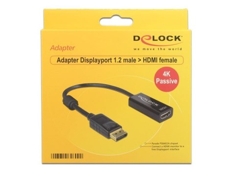 Adapter DELOCK 62609 (DisplayPort M - HDMI F; kolor czarny)