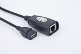 Adapter GEMBIRD UAE-30M (USB F, M - RJ45 F; 0,17m; kolor czarny)