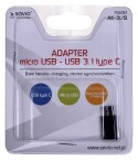 Adapter SAVIO AK-31/B (Micro USB F - USB typu C M; kolor czarny)