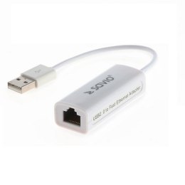 Adapter SAVIO cl-24 (USB M - RJ45 F; 0,10m; kolor biały)