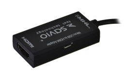 Adapter SAVIO cl-32 (MHL, Micro USB M - HDMI F; 0,10m; kolor czarny)