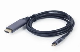 GEMBIRD ADAPTER USB TYP-C DO HDMI NA KABLU, 1.8M, 4K, KOLOR SZARY