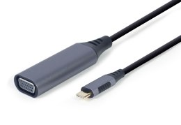 GEMBIRD ADAPTER USB TYP-C DO VGA NA KABLU, KOLOR SZARY