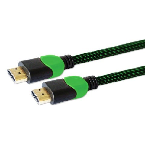 Kabel SAVIO GCL-06 (HDMI M - HDMI M; 3m; kolor czarno-zielony)