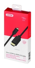 UNITEK KABEL MICRO HDMI-HDMI 2.0,4K60HZ,2M, Y-C182