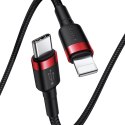 BASEUS KABEL USB-C DO LIGHTNING PD CATLKLF-91 CAFULE, 18W, 1M (CZARNO-CZERWONY)