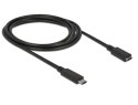 DELOCK PRZEDŁUŻACZ USB-C M/F 3.1 2M CZARNY 85542