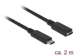 DELOCK PRZEDŁUŻACZ USB-C M/F 3.1 2M CZARNY 85542