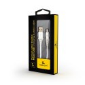 GEMBIRD KABEL PREMIUM MICRO USB 2.0 AM-MBM5P (METALOWE WTYKI,OPLOT) 1M, SREBRNY/BIAŁY