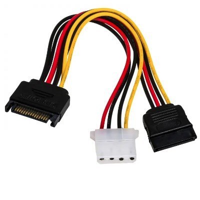 Kabel Akyga AK-CA-32 (SATA - Molex 4-pin, SATA ; 0,15m; wielokolorowy)