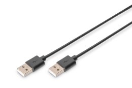 Kabel Assmann AK-300100-010-S (USB 2.0 typu A M - USB 2.0 typu A M; 1m; kolor czarny)