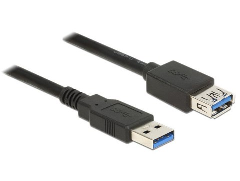 Kabel DELOCK 85058 (USB 3.0 M - USB 3.0 F; 5m; kolor czarny)