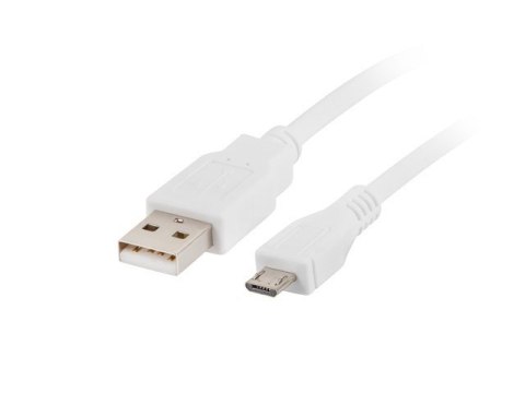 Kabel Lanberg CA-USBM-10CC-0010-W (USB 2.0 M - Micro USB M; 1m; kolor biały)