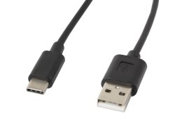 Kabel Lanberg CA-USBO-10CC-0018-BK (USB 2.0 typu A M - USB typu C M; 1,8m; kolor czarny)