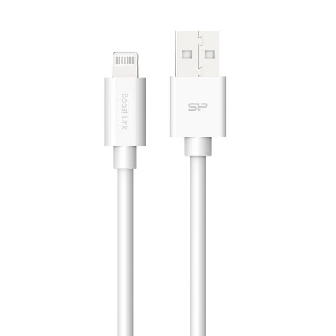 Kabel USB - Lightning Silicon Power LK15AL 1M PVC Mfi White