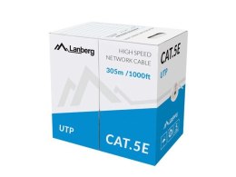 LANBERG KABEL LAN UTP 100MB/S 305M DRUT CCA SZARY