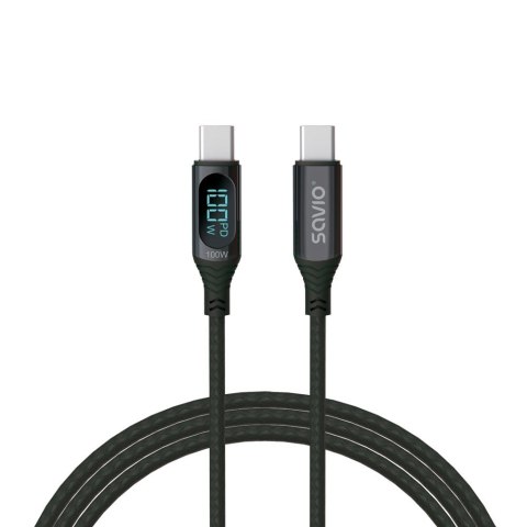 SAVIO KABEL USB-C - USB-C Z WYŚWIETLACZEM CL-174