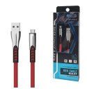 SOMOSTEL KABEL USB MICRO 2.4A CZERWONY 2400MAH QUICK CHARGER QC 3.0 1M POWERLINE METALOWE WTYKI BW02