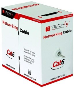 TECHLY SKRĘTKA U/UTP CAT6 DRUT 305M CCA SZARA ITP6-CCA-305-GY