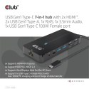 Club 3D CSV-1595 USB GEN1 TYPE-C 7-IN-1 HUB WITH 2XHDMI, 2USB GEN1 TYPE-A, 1 RJ45, 1X3.5MM AUDIO, 1XUSB GEN1 TYPE-C 100W FEMALE 