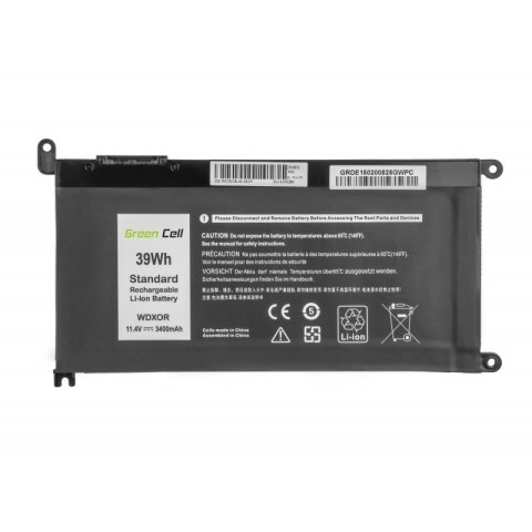 GREEN CELL BATERIA DE150 WDX0R WDXOR DO DELL INSPIRON 13 5378 5379 14 5482 15 5568 5578 5579 7560 7570 17 5770 3400MAH 11.4V