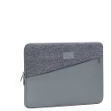 RIVACASE ETUI NA LAPTOP 13,3" EGMONT, SZARE, SKÓRA EKOLOGICZNA I TWEED, KIESZEŃ NA AKCESORIA