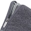 RIVACASE ETUI NA LAPTOP 13,3" EGMONT, SZARE, SKÓRA EKOLOGICZNA I TWEED, KIESZEŃ NA AKCESORIA