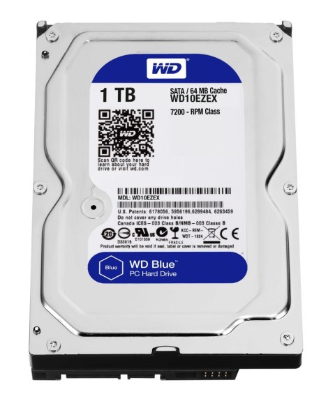 Dysk HDD WD Blue WD10EZEX (1 TB ; 3.5"; 64 MB; 7200 obr/min)