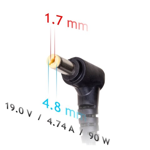 Zasilacz sieciowy Akyga AK-ND-08 do notebooka Compaq, HP (19 V; 4,74 A; 90W; 4.8 mm x 1.7 mm)