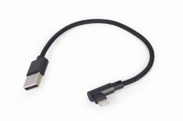 GEMBIRD KABEL KĄTOWY USB 2.0 DO 8-PIN 0.2M CZARNY OPLOT