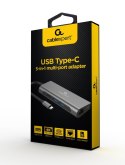 GEMBIRD WIELOPORTOWY ADAPTER USB TYPE-C 5 W 1 (HUB + HDMI + PD + CZYTNIK KART + LAN)