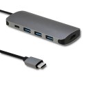 QOLTEC ADAPTER USB 3.1 C MĘSKI / 3XUSB 3.0 ŻEŃSKIE | USB TYP C ŻEŃSKI | HDMI ŻEŃSKIE