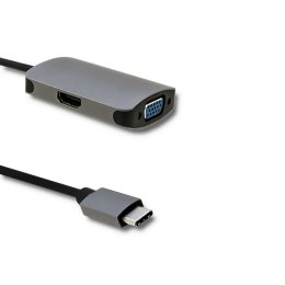 QOLTEC ADAPTER USB 3.1 C MĘSKI | HDMI ŻEŃSKI | VGA ŻEŃSKIE