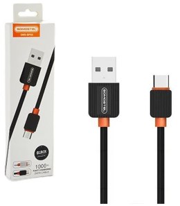 SOMOSTEL KABEL USB TYP-C 2A CZARNY 2000MAH QUICK CHARGER 1M POWERLINE SMS-BP03 BLACK