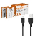 SOMOSTEL KABEL USB TYP-C 3.1A CZARNY 3100MAH QUICK CHARGER QC 3.0 1.2M POWERLINE SMS-BT09 ECL SMS-BT09 TYP-C CZARNY