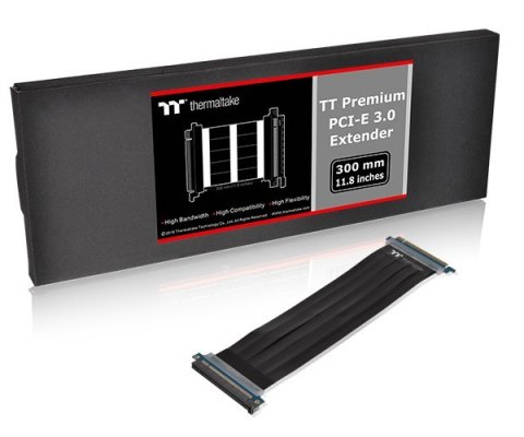 Taśma Thermaltake TT Premium PCI-E 3.0 x16 Extender - 300mm AC-045-CN1OTN-C1 (PCI-E x16 M - PCI-E x16 F; 0,30m; kolor czarny)