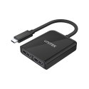 UNITEK ADAPTER USB-C 2X PORT DP 1.4 8K 60HZ, V1407