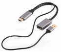 GEMBIRD AKTYWNY ADAPTER 4K HDMI NA DISPLAYPORT (F) CZARNY, 10CM