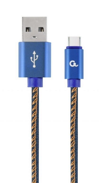 GEMBIRD KABEL USB TYPE-C (METALOWE WTYKI, OPLOT NYLONOWY W KOLORZE DENIM - JEANS) 1M