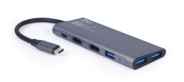 GEMBIRD WIELOPORTOWY ADAPTER USB TYPU C 3 W 1 (HUB USB + HDMI + PD)