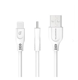 SOMOSTEL KABEL USB IPHONE 3.1A 3100MAH QUICK CHARGER QC 3.0 1M POWERLINE SMS-BT09 IPHONE BIAŁY