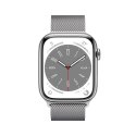 Apple Watch Series 8 GPS + LTE 45mm Silver Stainless Steel Case with Silver Milanese Loop