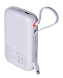 BASEUS POWERBANK QPOW PRO Z KABLEM LIGHTNING, USB-C, USB, 10000MAH, 20W (BIAŁY)