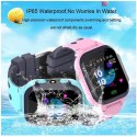 DENMEN SMARTWATCH KIDS NIEBIESKI LOKALIZATOR GPS WODOSZCZELNY POŁĄCZENIA TELEFONICZNE ALARAM SOS KID'S BLUE