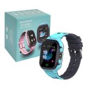 DENMEN SMARTWATCH KIDS NIEBIESKI LOKALIZATOR GPS WODOSZCZELNY POŁĄCZENIA TELEFONICZNE ALARAM SOS KID'S BLUE