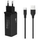 SOMOSTEL ŁADOWARKA SIECIOWA 2XUSB KABEL TYP-C 36W QC3.0 POWER DELIVERY SMS-A80 BLACK