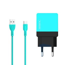 SOMOSTEL ŁADOWARKA SIECIOWA 2A + KABEL TYP-C MIĘTOWY SOMOSTEL 2100MAH 2XUSB DUAL USB-C SMS-A53 SMS-A53 MIĘTA